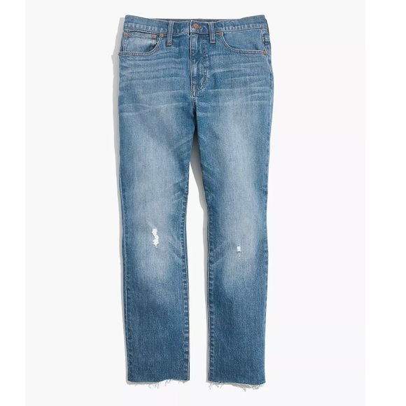 Madewell Denim - Madewell High-rise slim crop boyjean raw hem dover wash size 25